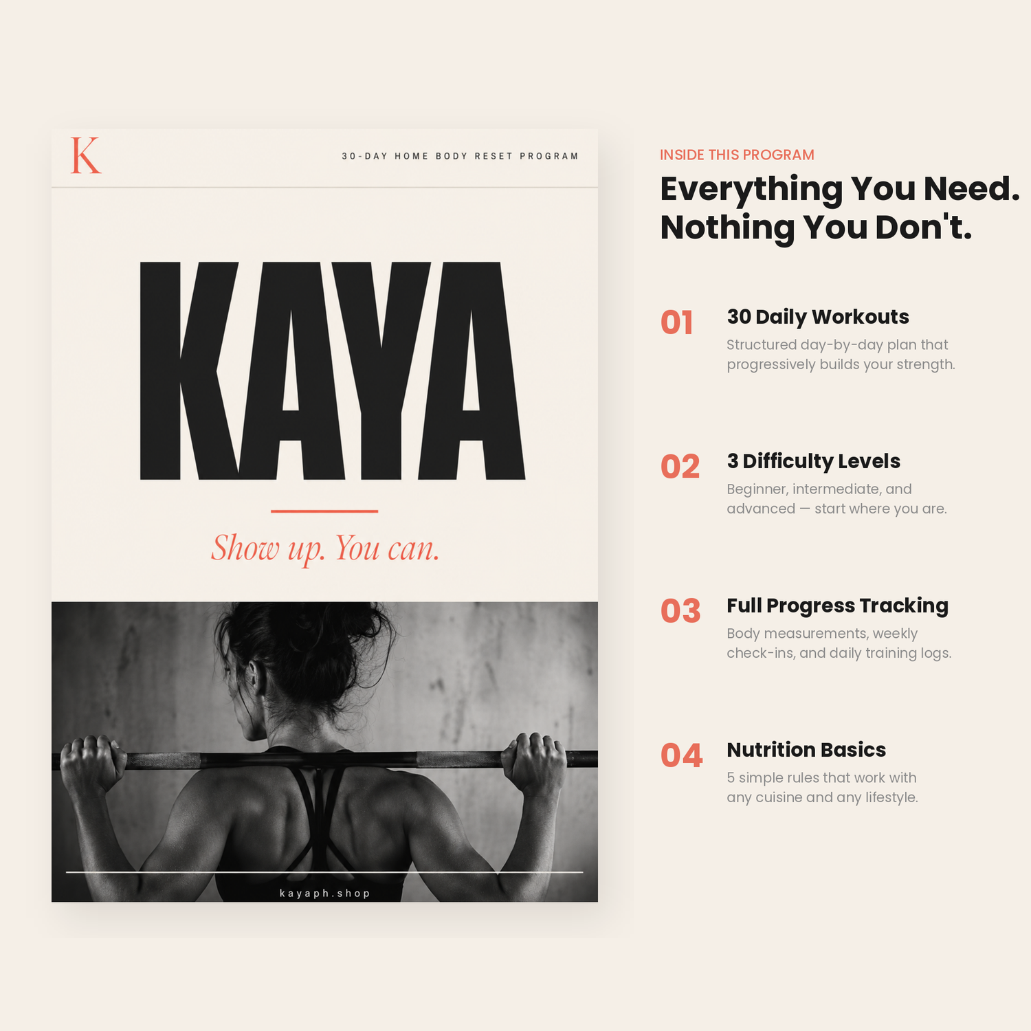 KAYA 4-week fitness journey timeline