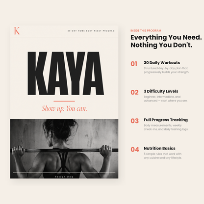 KAYA 4-week fitness journey timeline